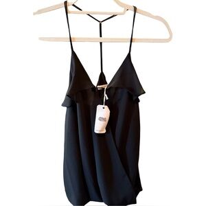 NWT Naked Zebra Black Ruffle Tank Top Size Small🖤🦓